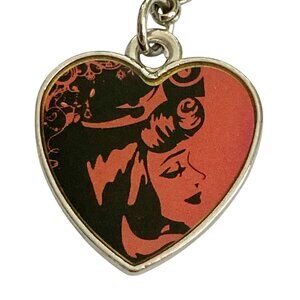 Vintage Disney Princess Aurora Sleeping Beauty Heart Clip On Charm Zipper Pull